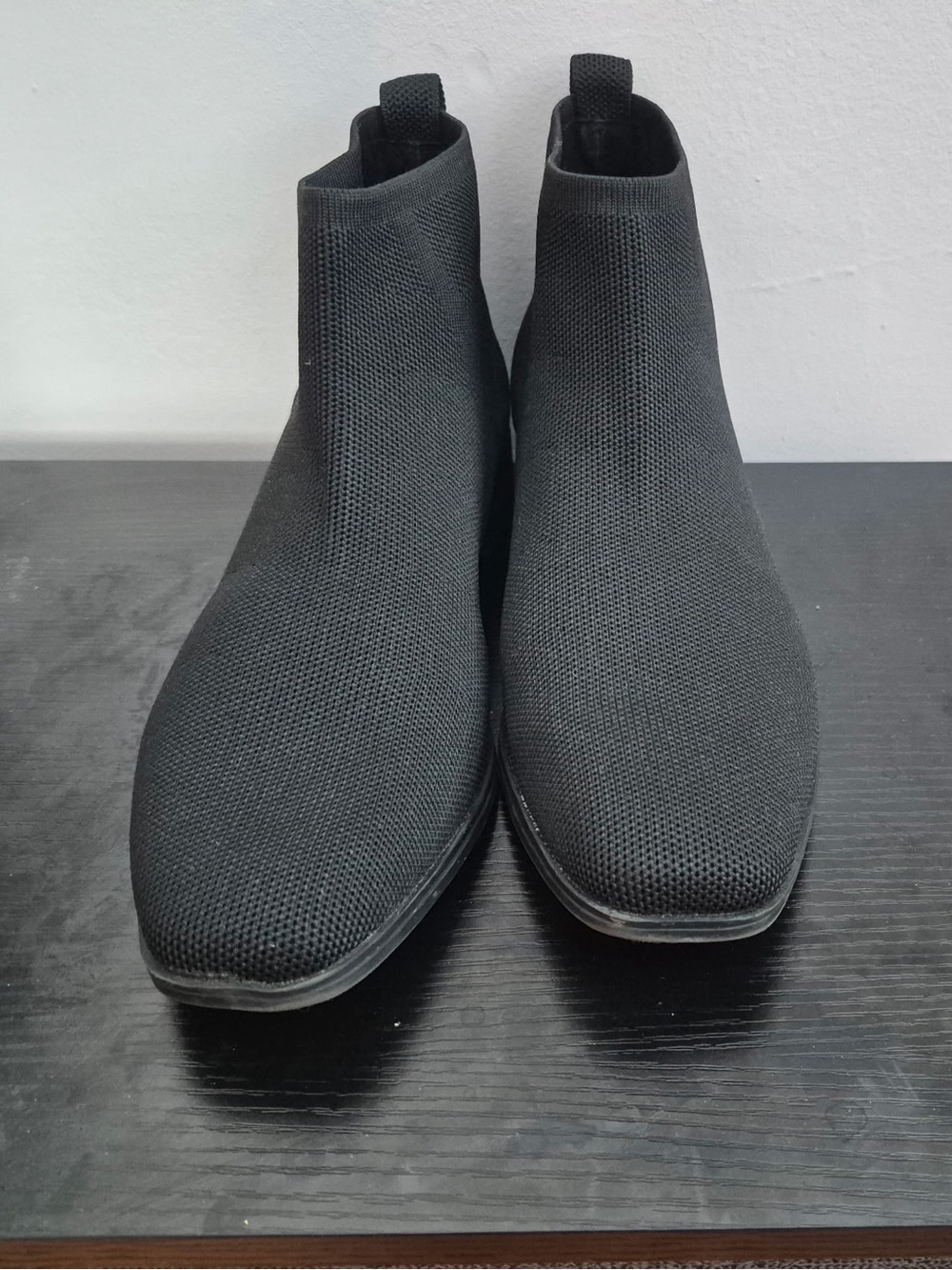 Women’s Black Stretch Knit Chelsea Boots - Sleek Slip-On Design